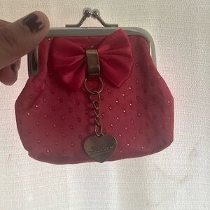 Really Small Juicy Couture Red Sparkle Clutch with Bow